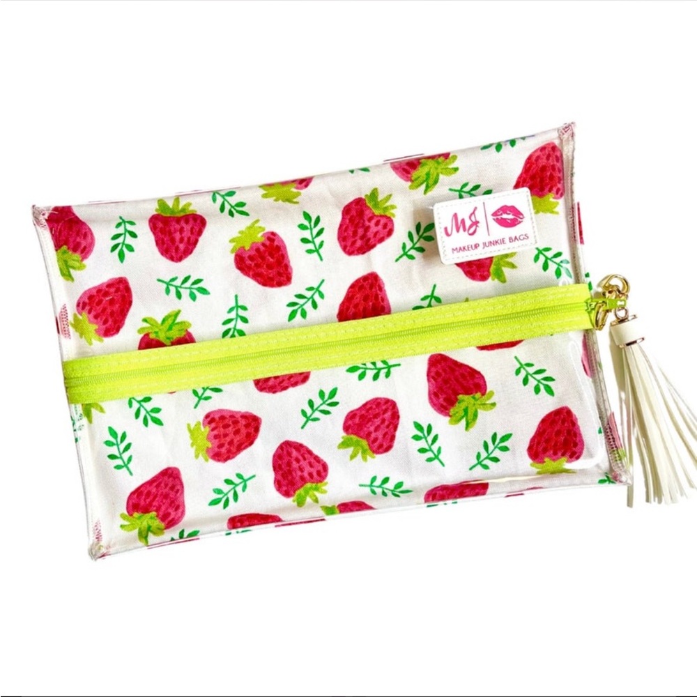 Makeup Junkie Limited edition Strawberry clear top large bag
